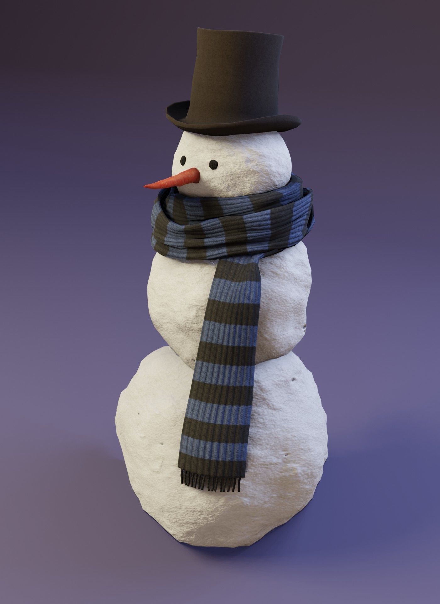 Snowman Realistic 3D Model Low-poly 3D model_11