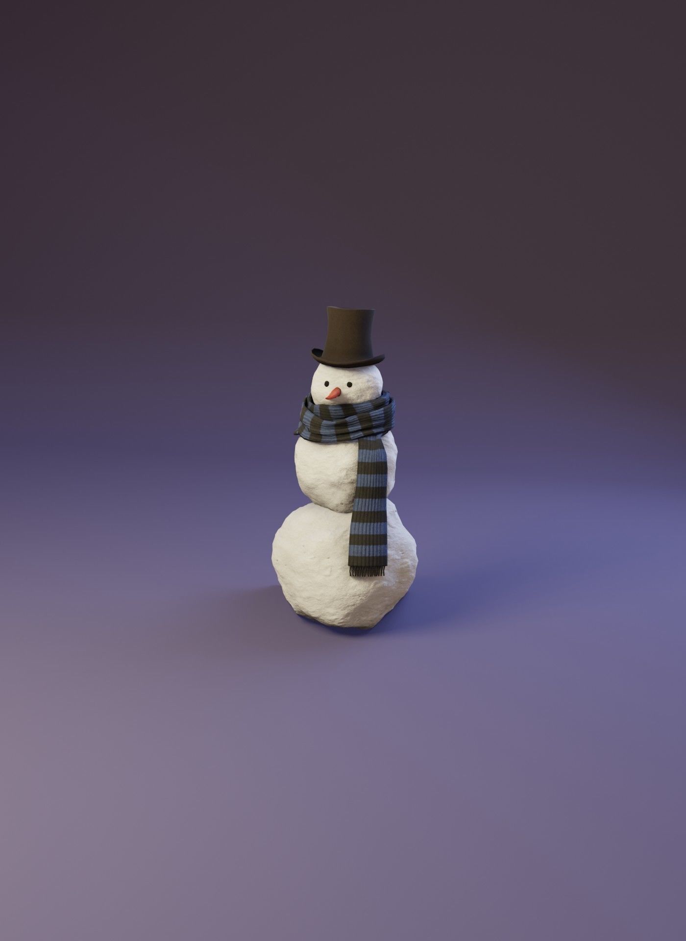 Snowman Realistic 3D Model Low-poly 3D model_12