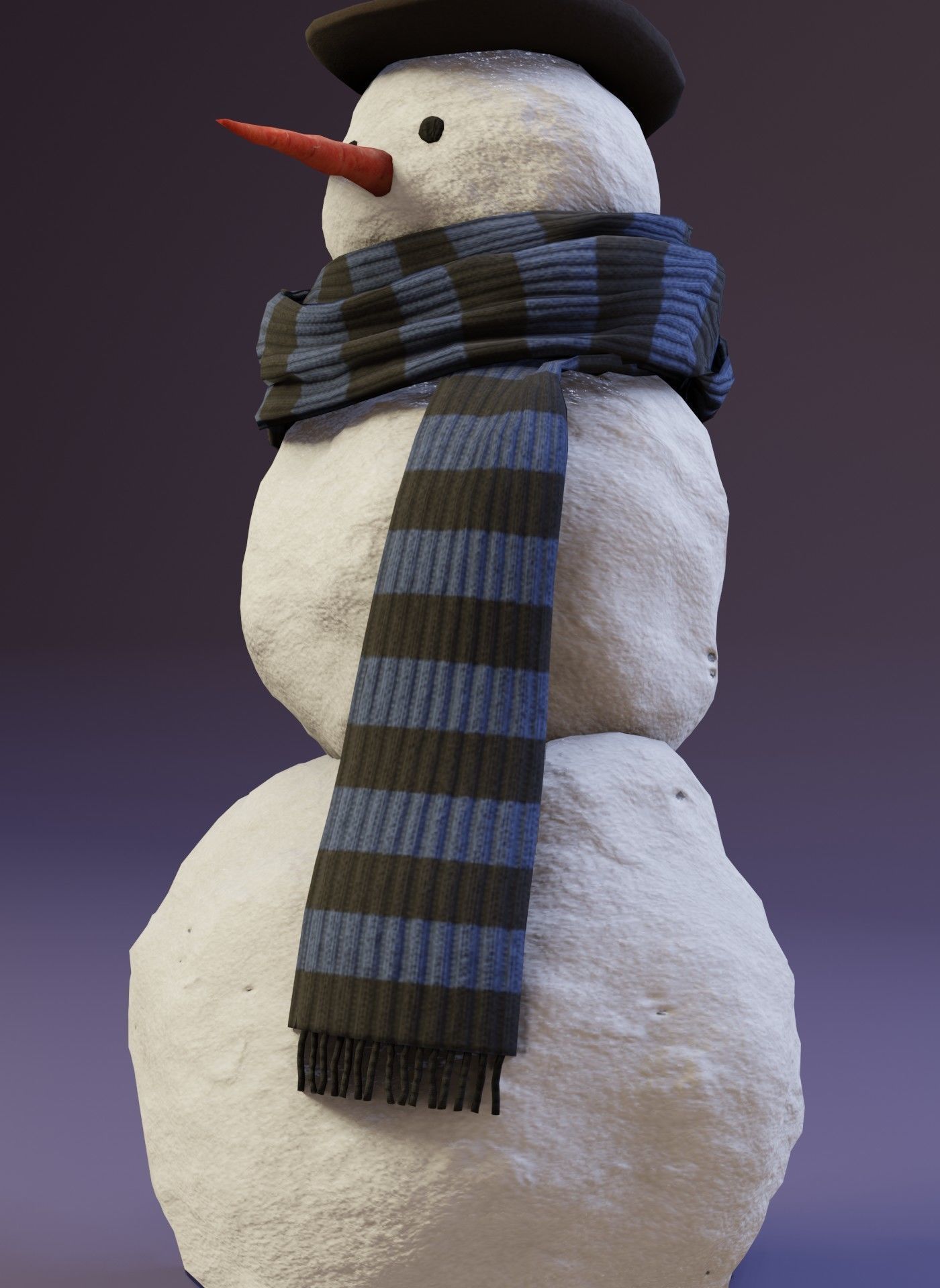 Snowman Realistic 3D Model Low-poly 3D model_7