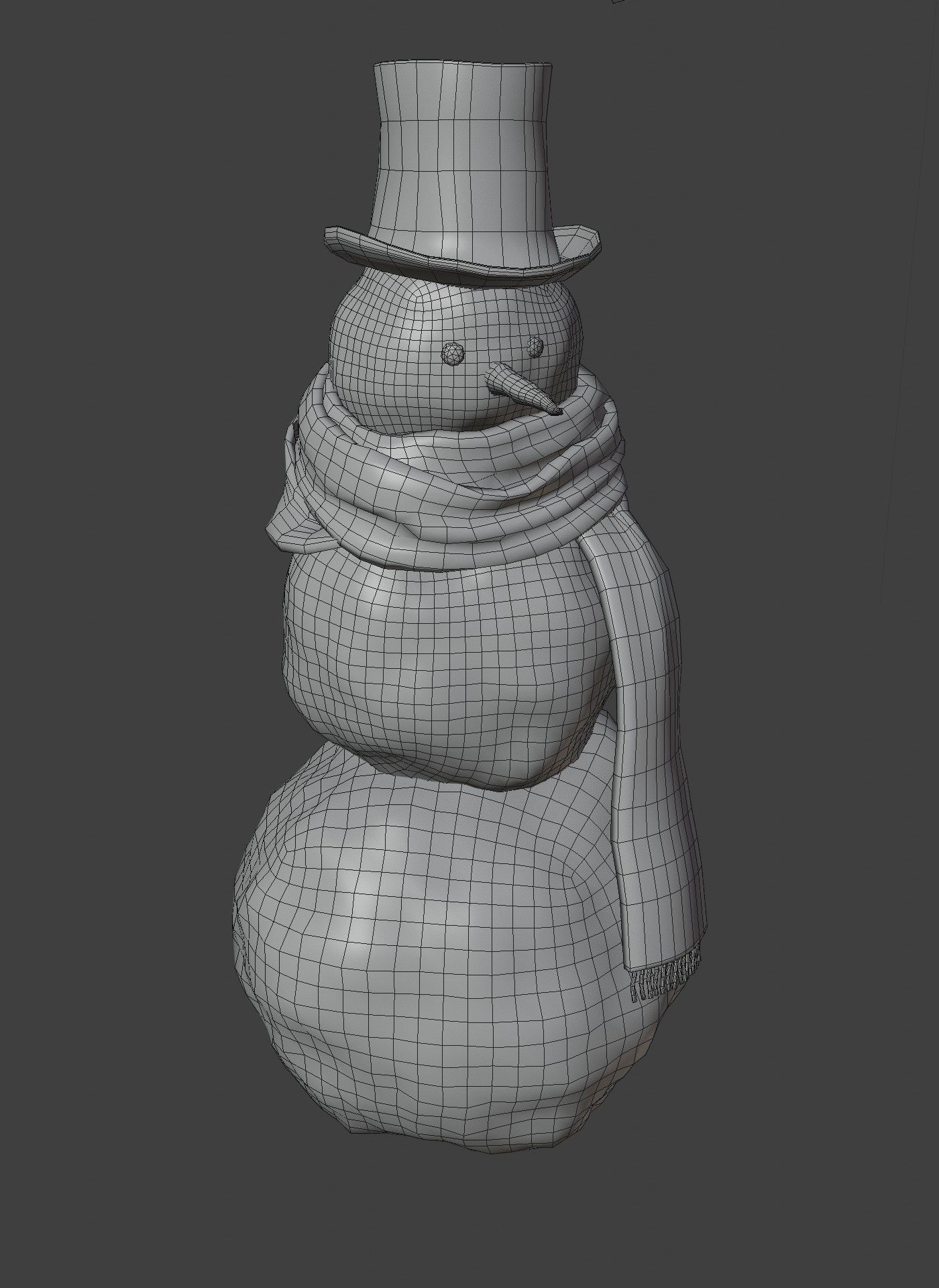 Snowman Realistic 3D Model Low-poly 3D model_3