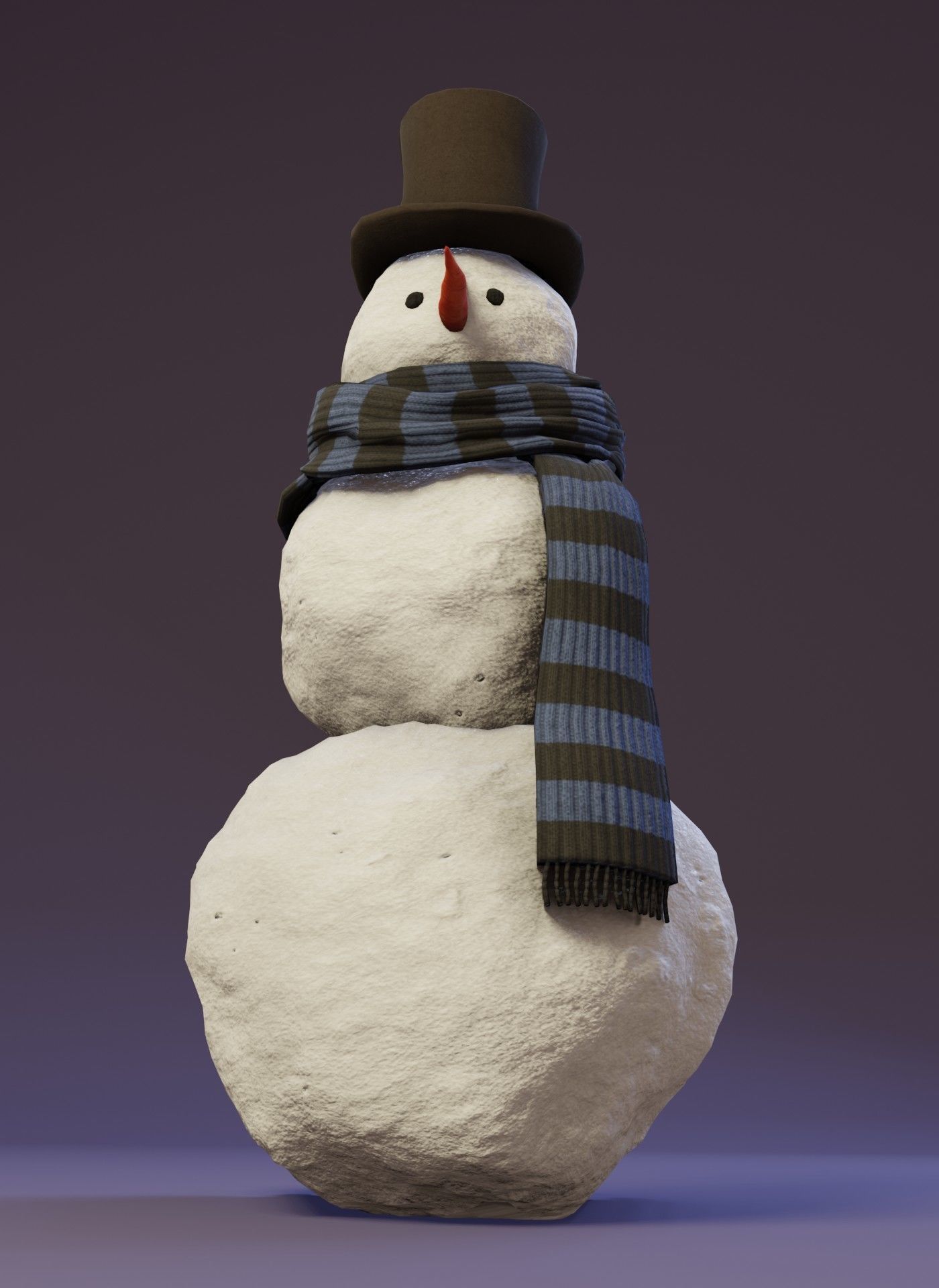 Snowman Realistic 3D Model Low-poly 3D model_18