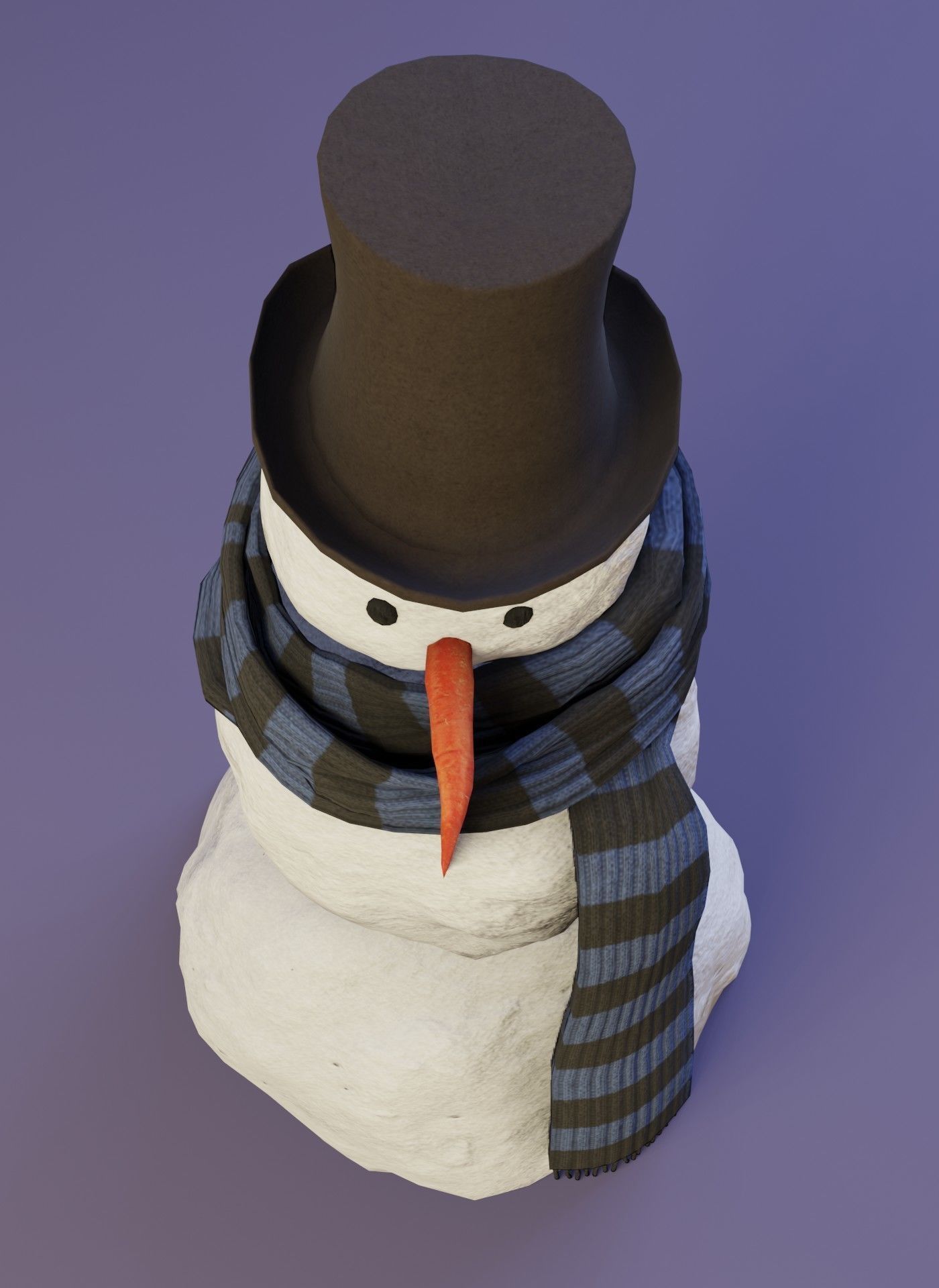 Snowman Realistic 3D Model Low-poly 3D model_17