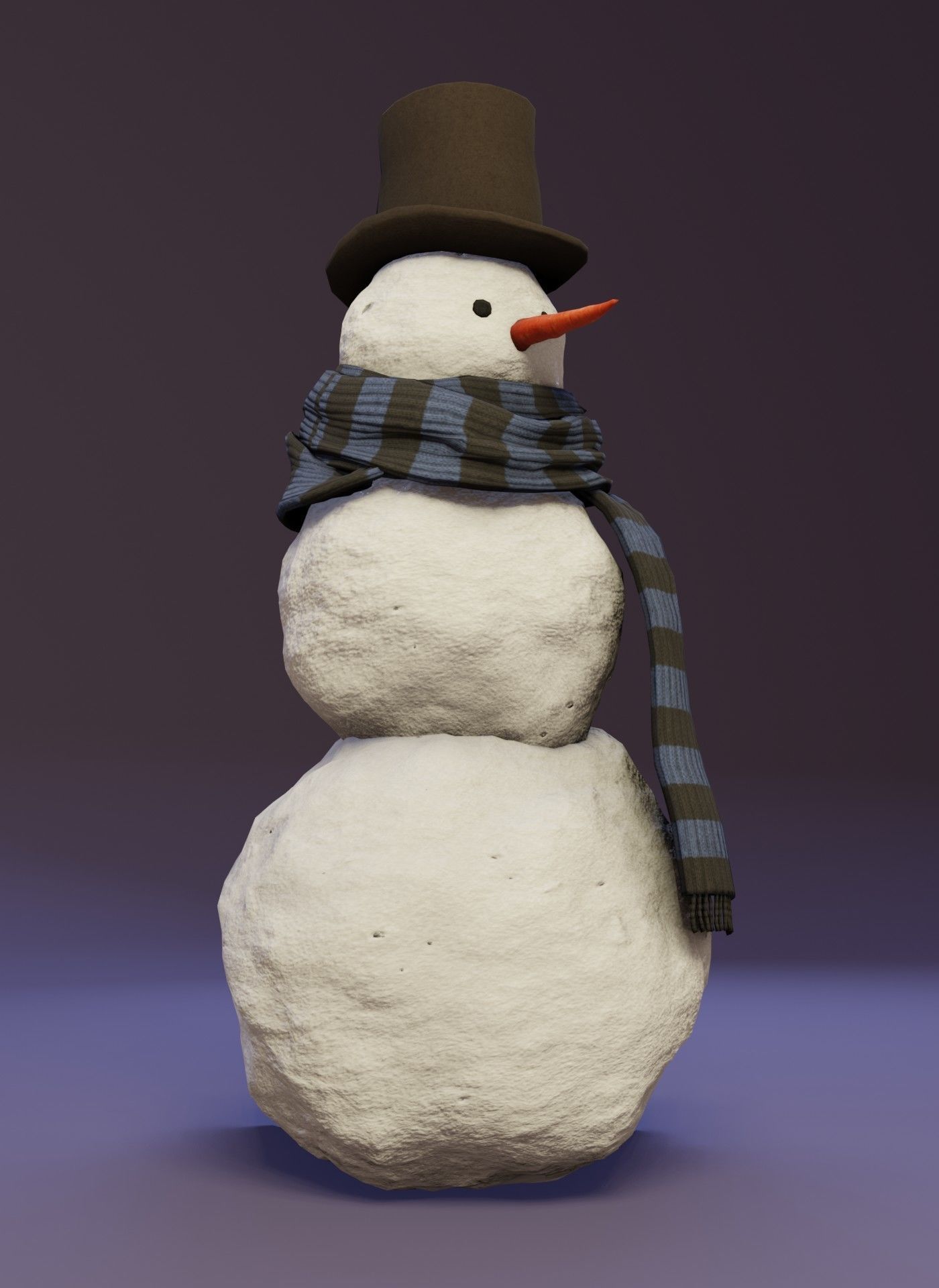 Snowman Realistic 3D Model Low-poly 3D model_10