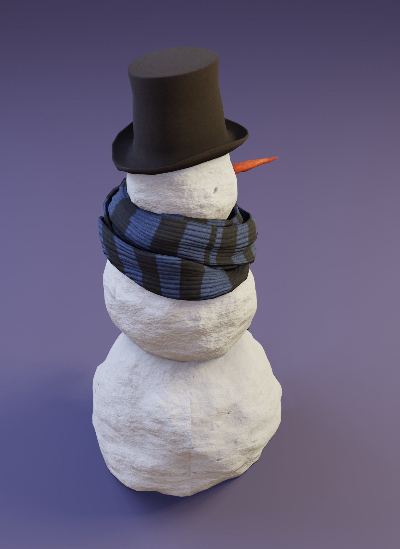 Snowman Realistic 3D Model Low-poly 3D model_4