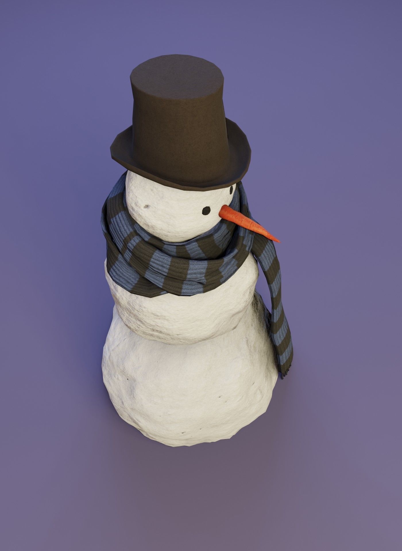 Snowman Realistic 3D Model Low-poly 3D model_5
