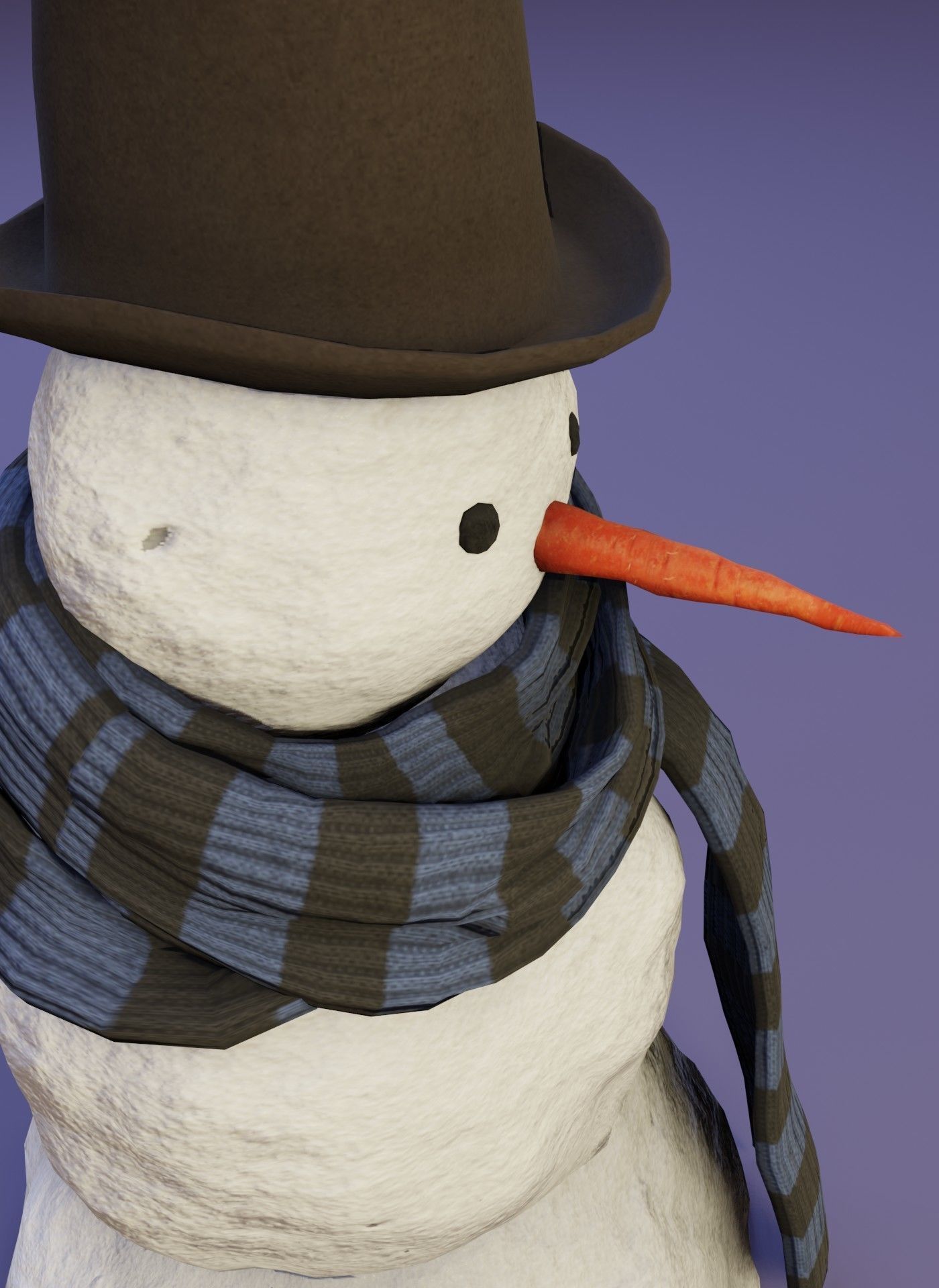 Snowman Realistic 3D Model Low-poly 3D model_16