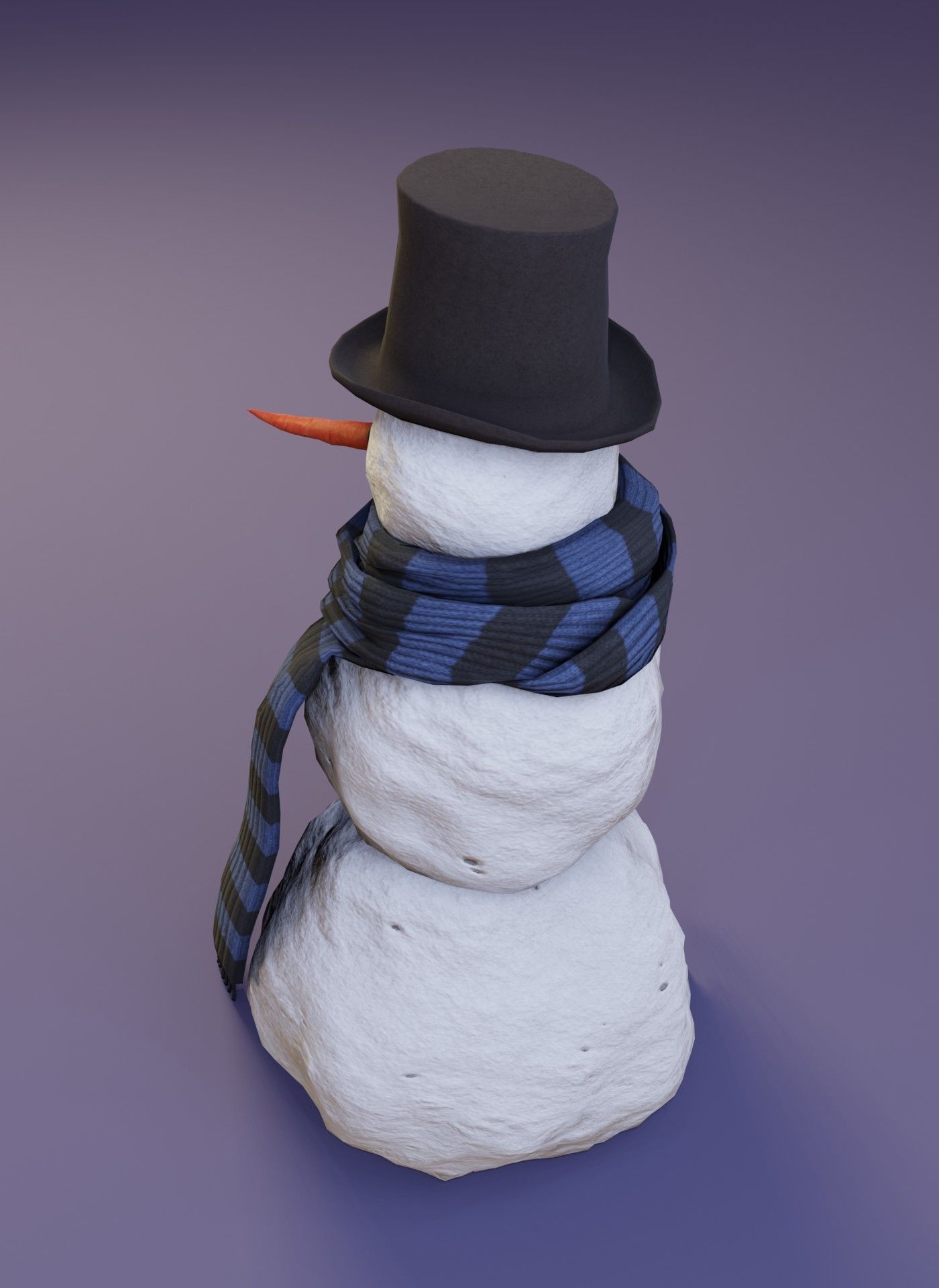 Snowman Realistic 3D Model Low-poly 3D model_9
