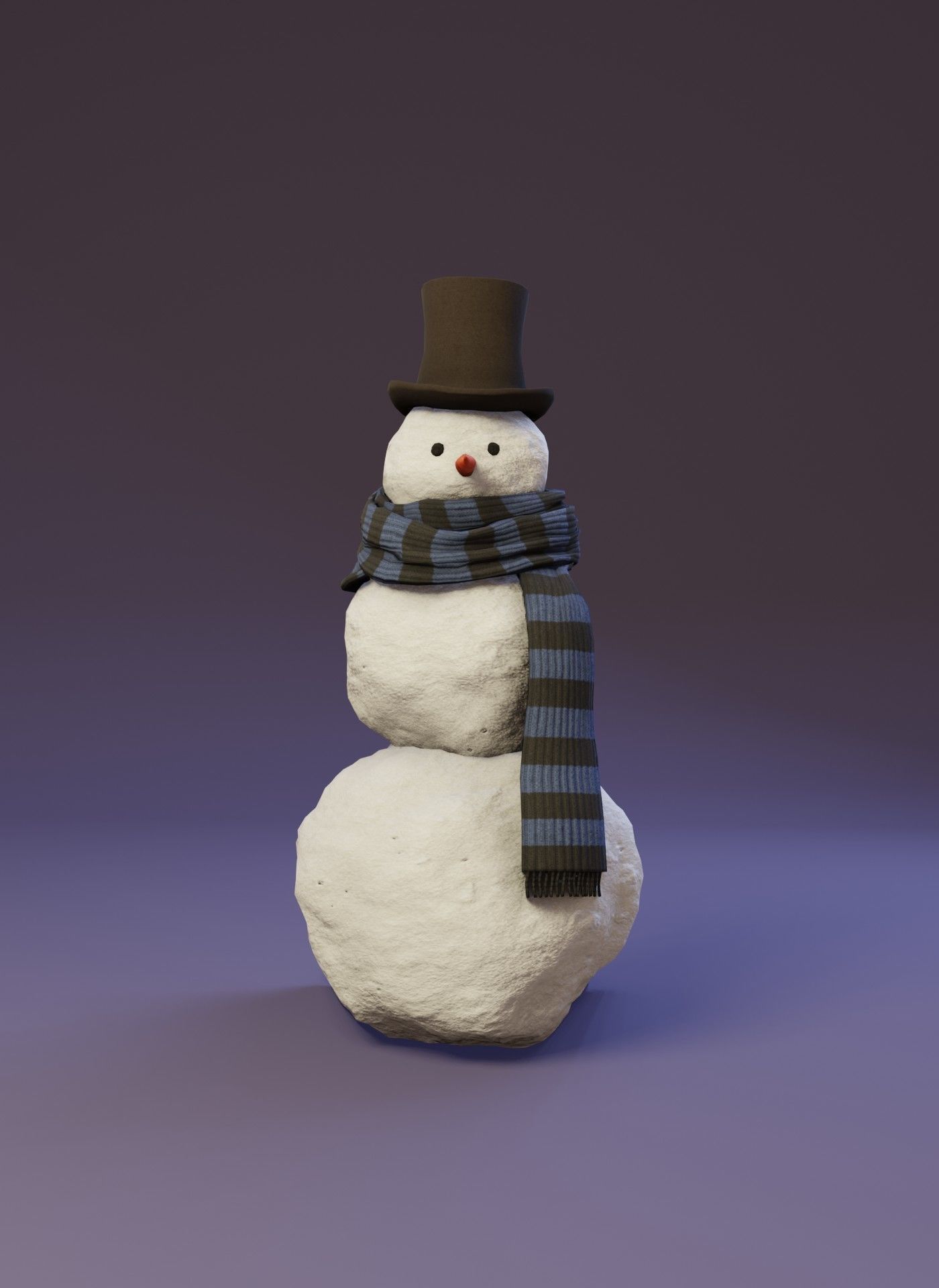 Snowman Realistic 3D Model Low-poly 3D model_2