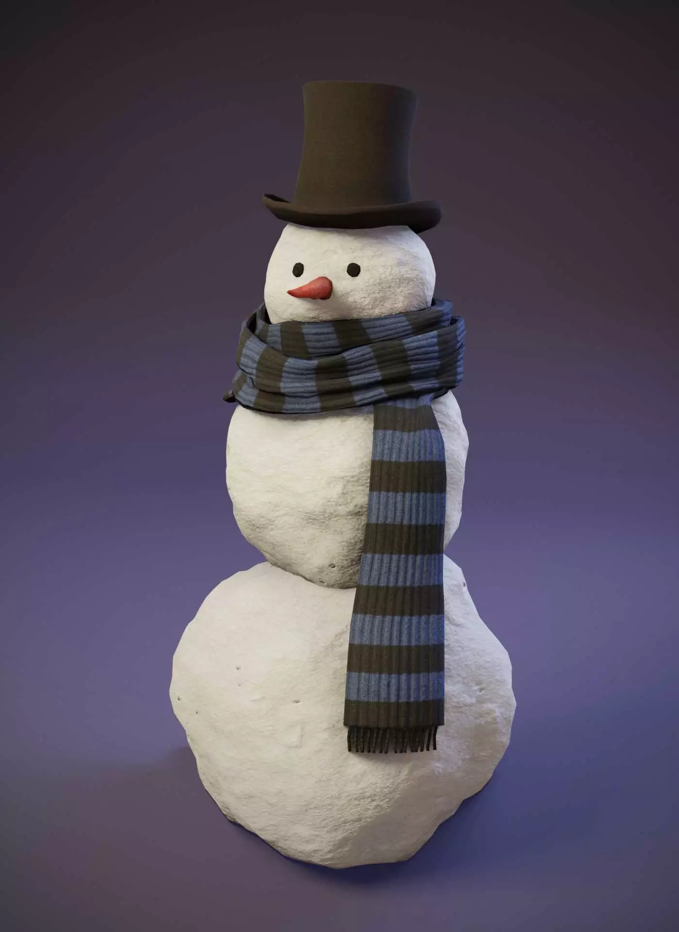 Snowman Realistic 3D Model Low-poly 3D model_0