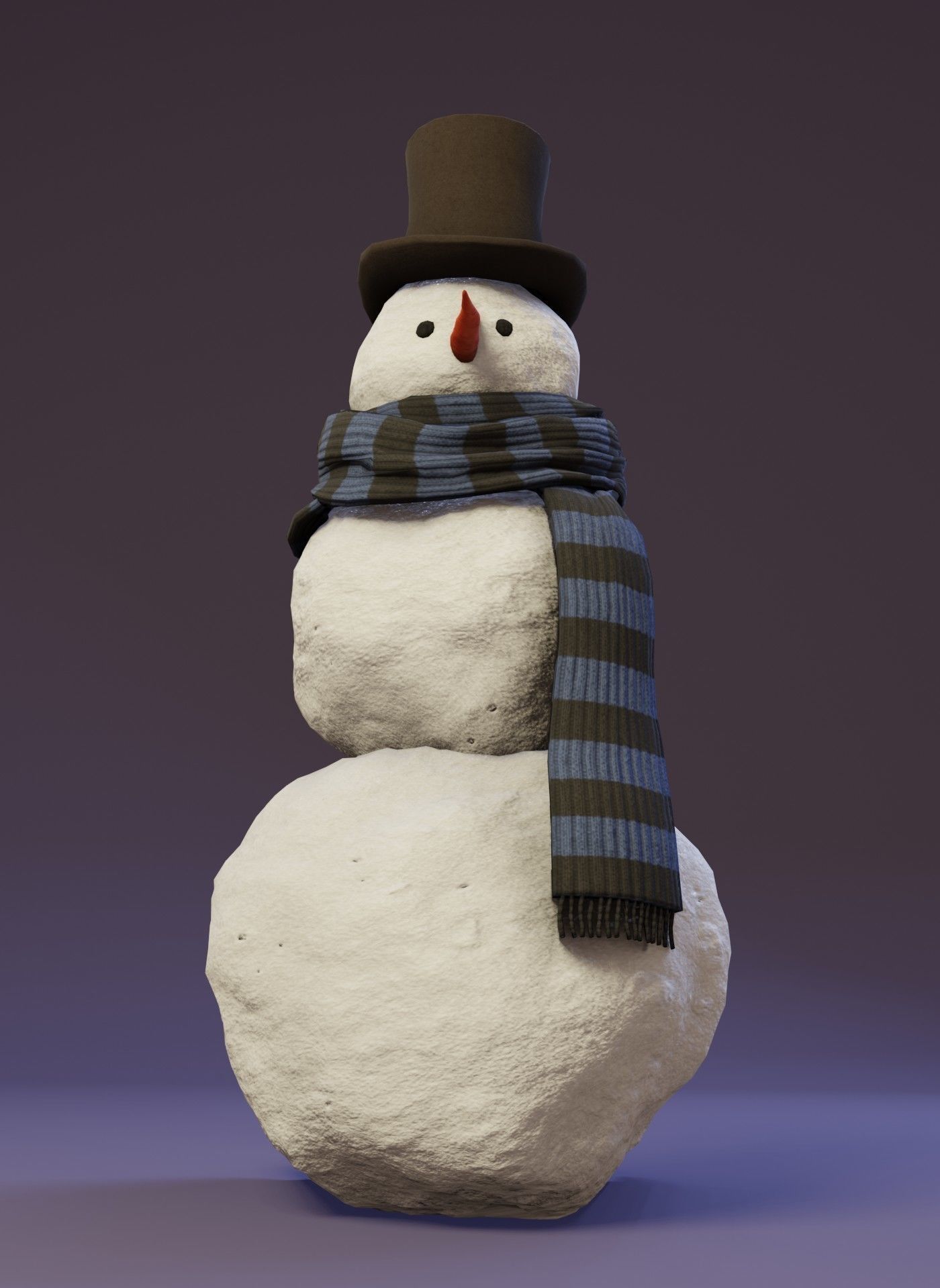 Snowman Realistic 3D Model Low-poly 3D model_6