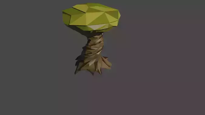 Tree set Low-poly 3D model polygonal