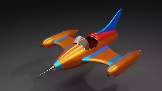 Stylized Jet low poly