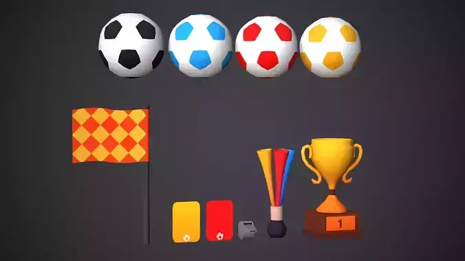 Soccer Assets Cartoony Football Props