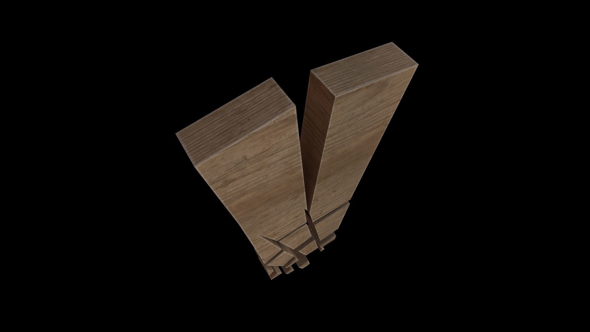 FONT-094 Letter V Low-poly 3D model_5