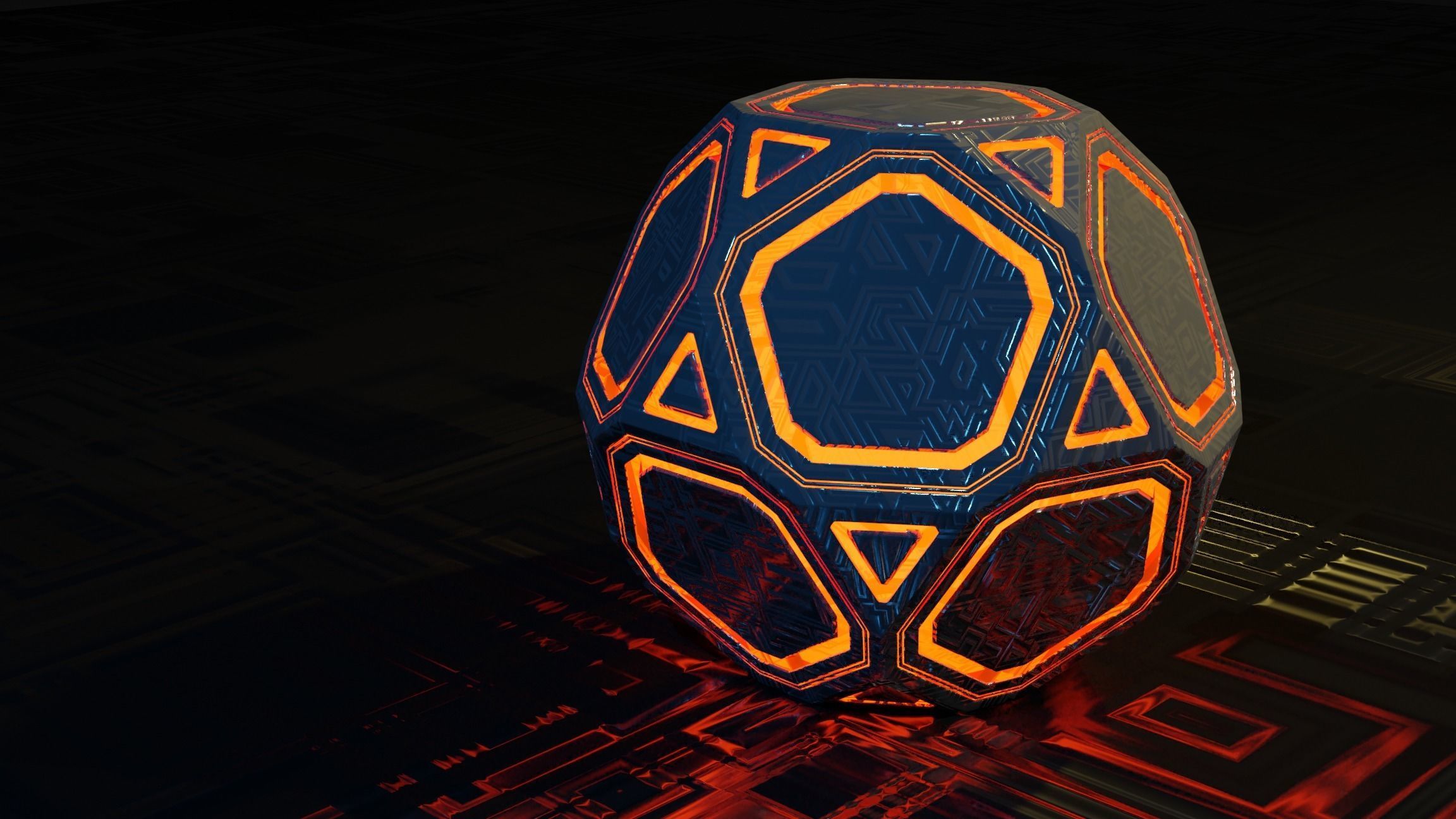 Sci-fi Glowing Orb  Low-poly 3D model_6