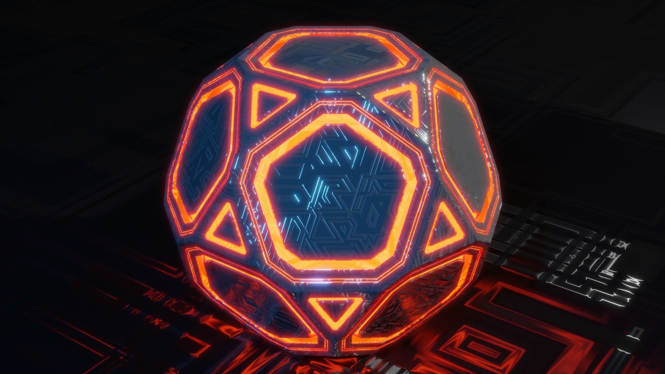 Sci-fi Glowing Orb  Low-poly 3D model_3
