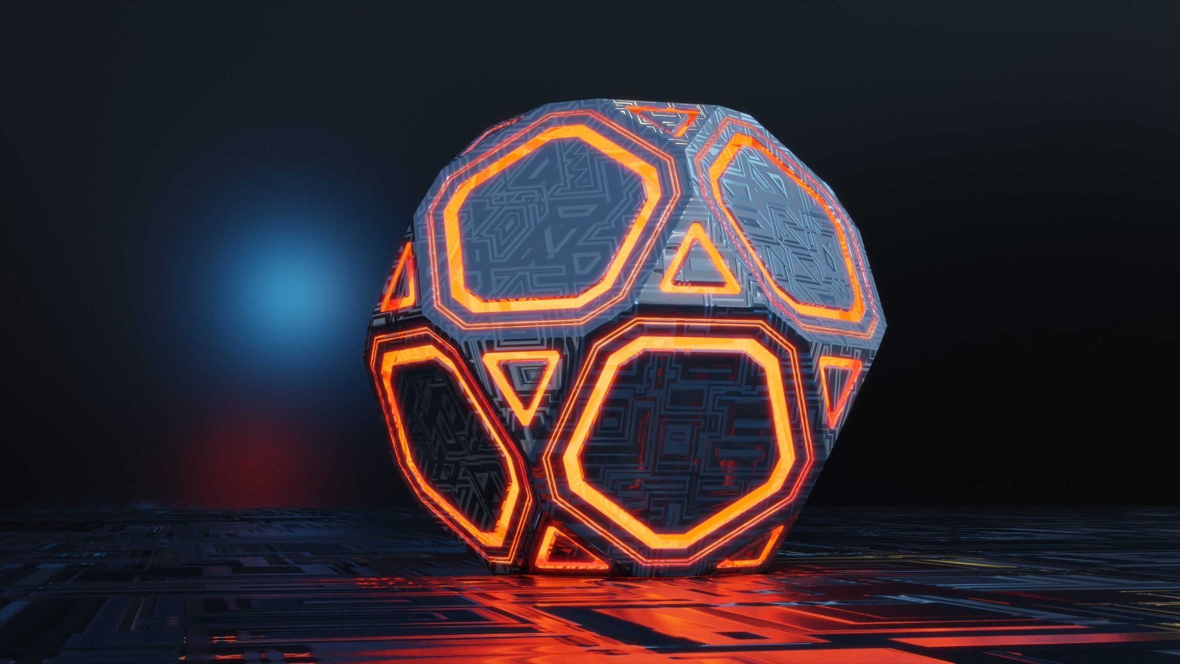 Sci-fi Glowing Orb  Low-poly 3D model_5