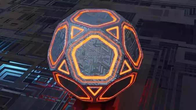 Sci-fi Glowing Orb  Low-poly 3D model