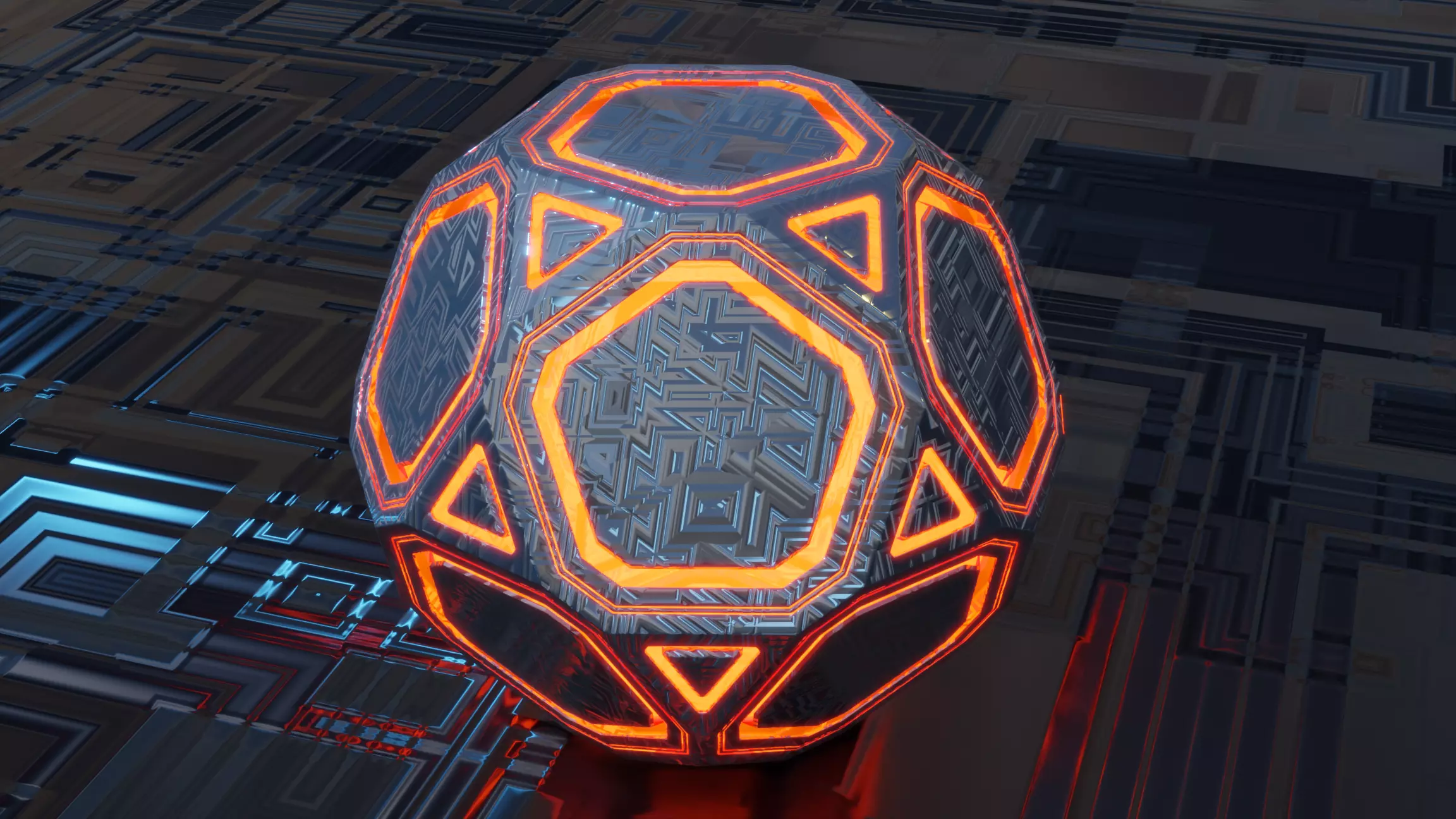 Sci-fi Glowing Orb  Low-poly 3D model_0