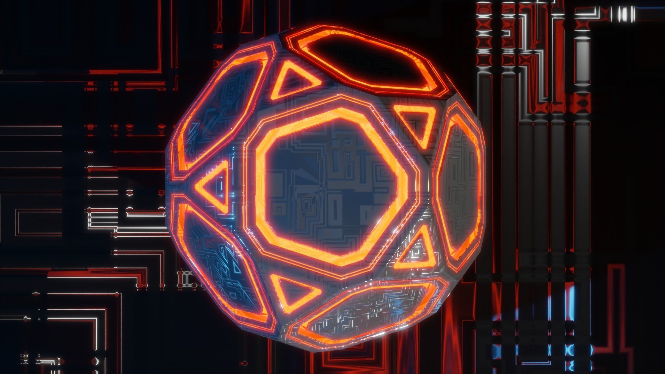 Sci-fi Glowing Orb  Low-poly 3D model_2
