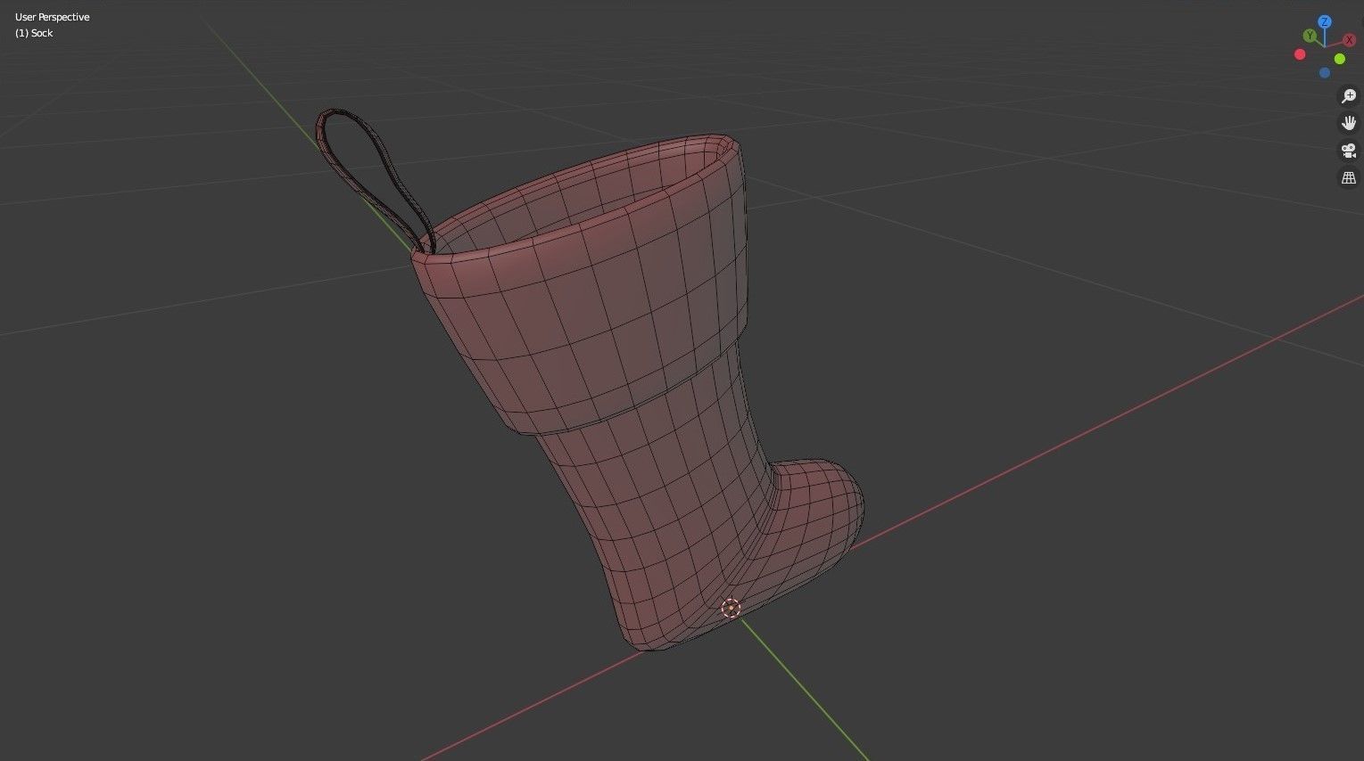 Christmas Sock Low-poly 3D model_6