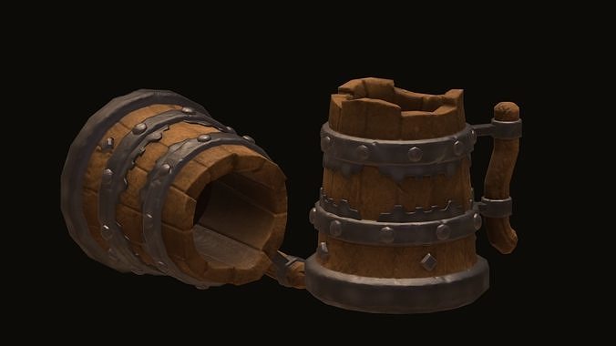 Stylized Mug Low-poly 3D model 3
