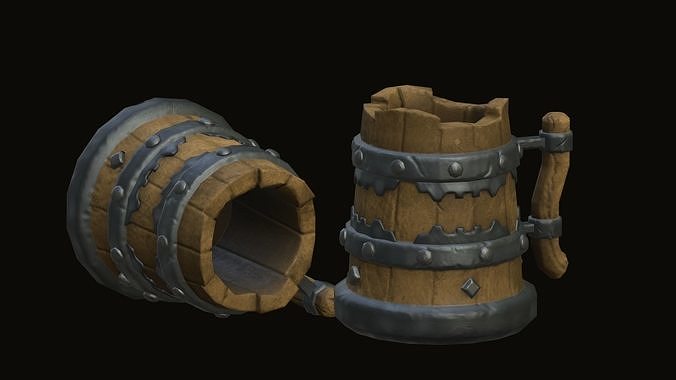 Stylized Mug Low-poly 3D model 4