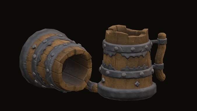 Stylized Mug Low-poly 3D model 6
