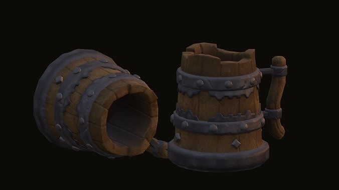 Stylized Mug Low-poly 3D model 5