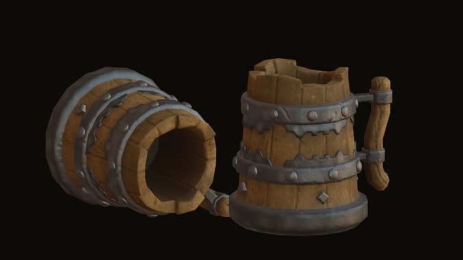 Stylized Mug Low-poly 3D model 7
