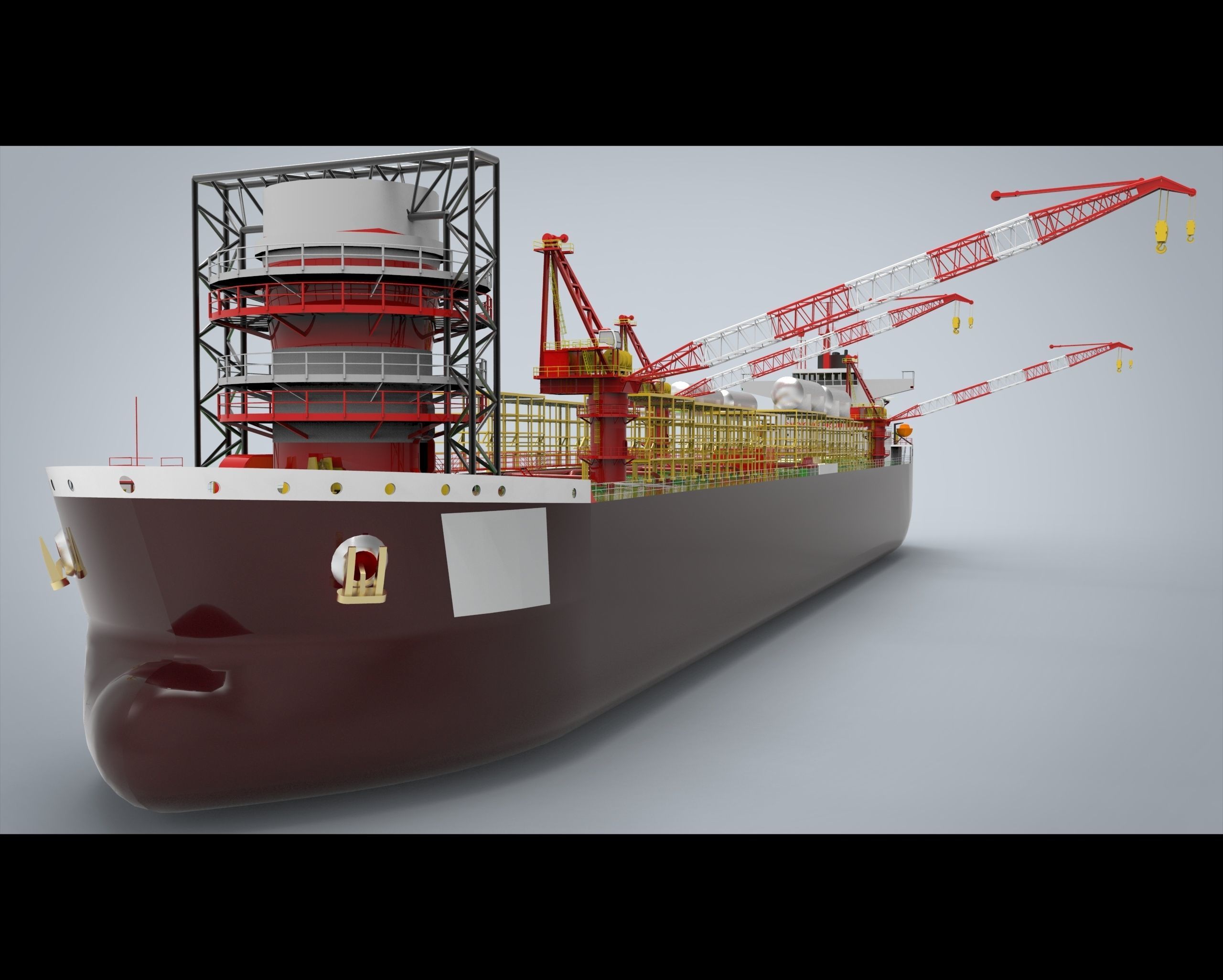 FPSO Vessel Low-poly 3D model_1