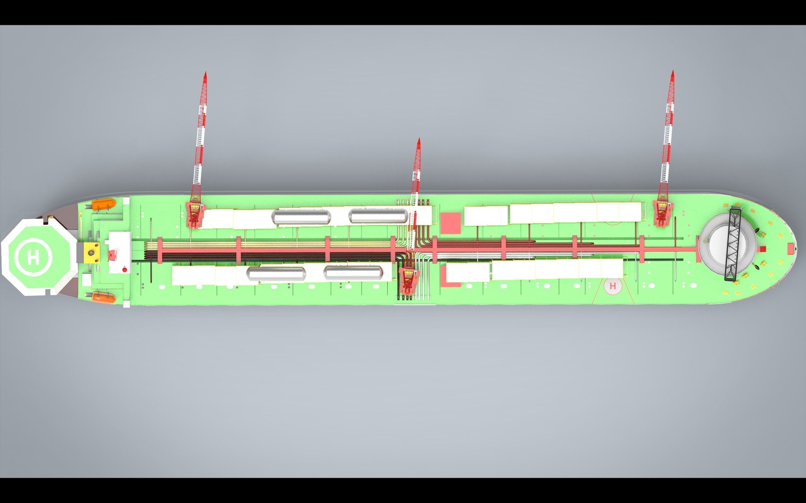 FPSO Vessel Low-poly 3D model_9
