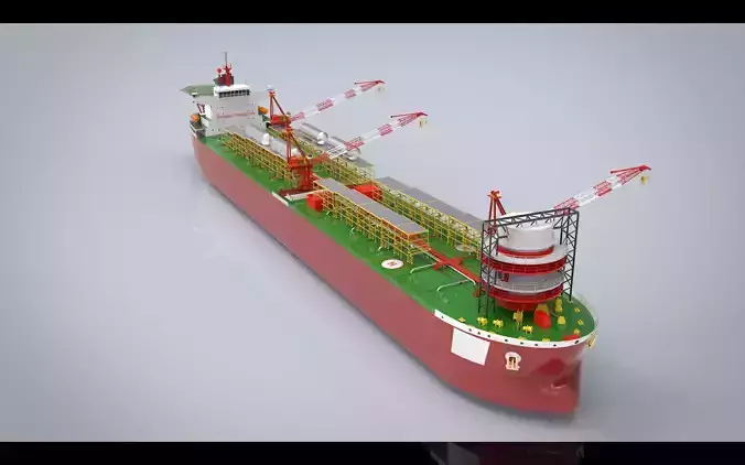 FPSO Vessel Low-poly 3D model