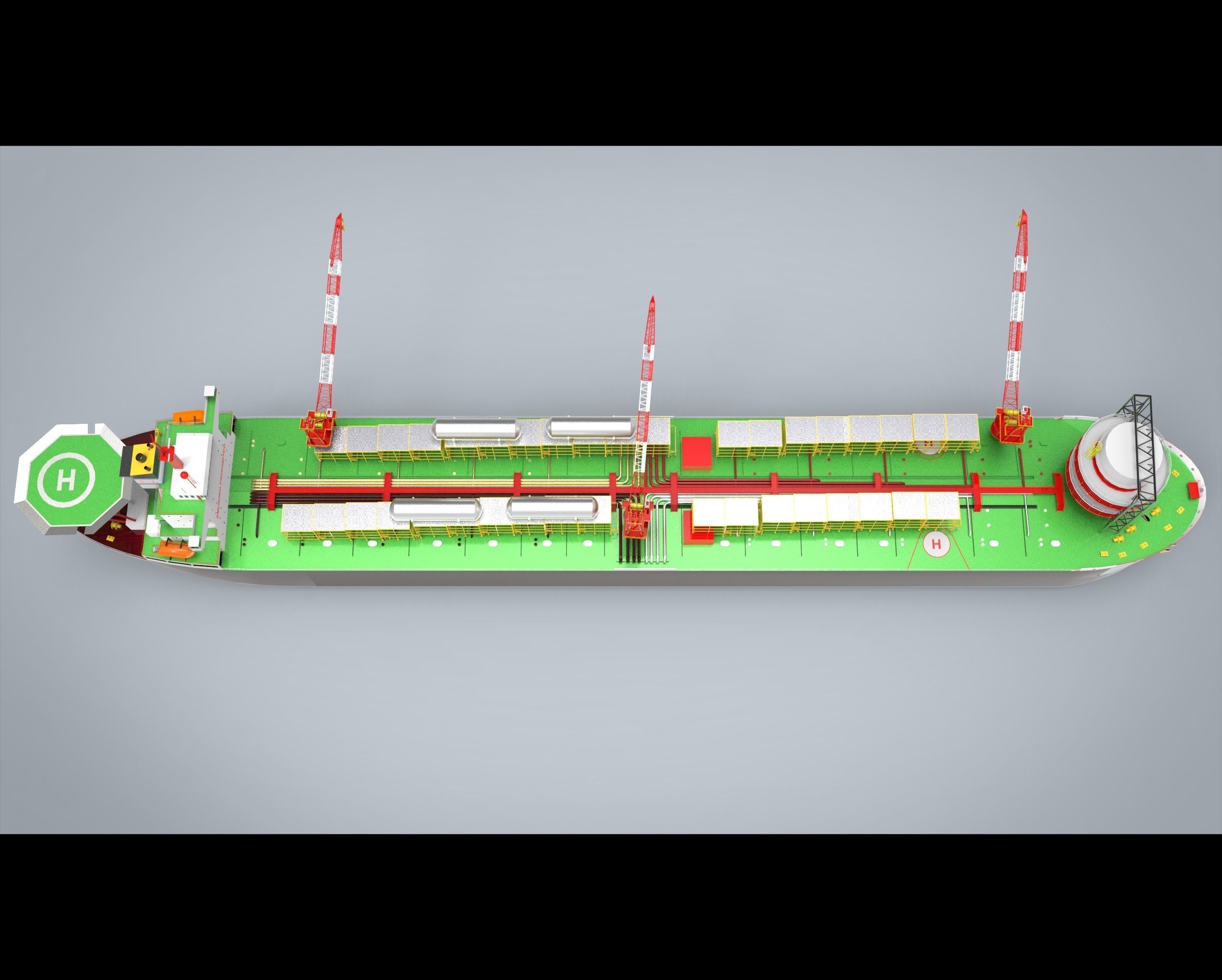 FPSO Vessel Low-poly 3D model_2