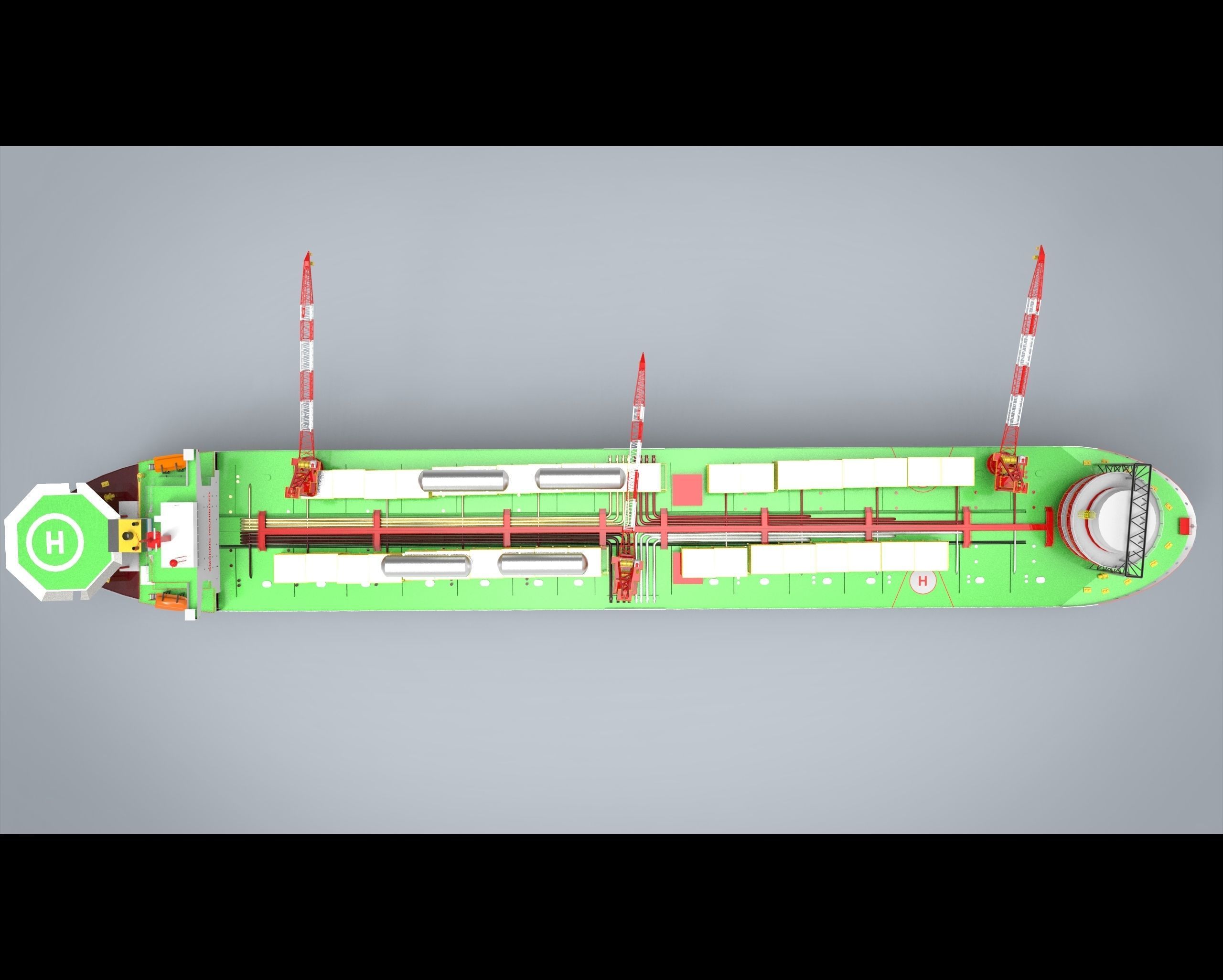 FPSO Vessel Low-poly 3D model_8