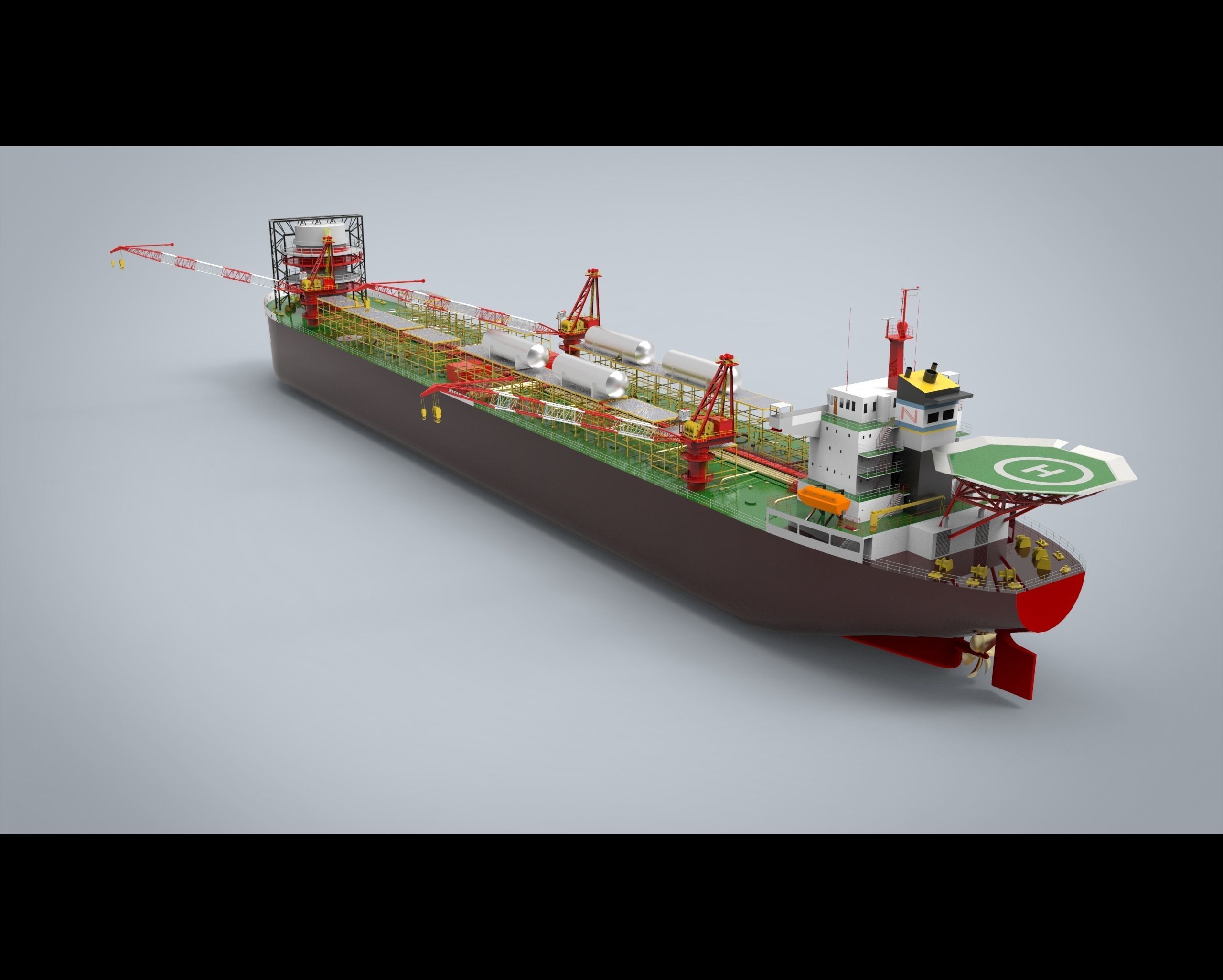 FPSO Vessel Low-poly 3D model_5