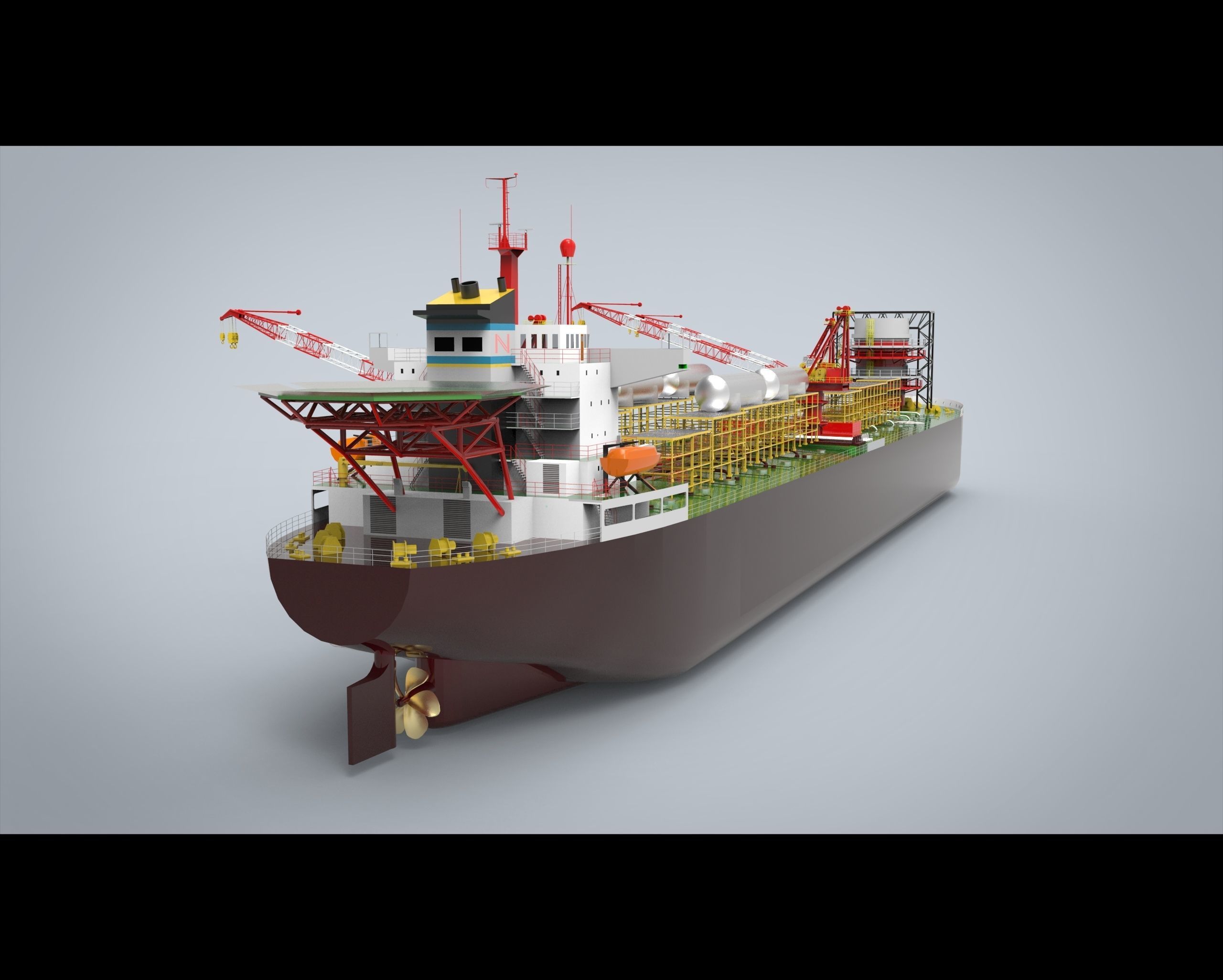 FPSO Vessel Low-poly 3D model_7