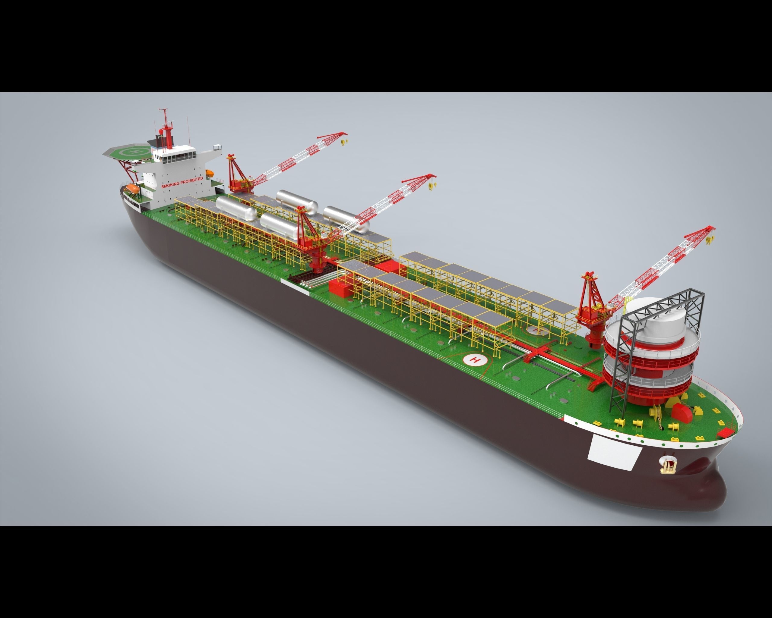 FPSO Vessel Low-poly 3D model_3