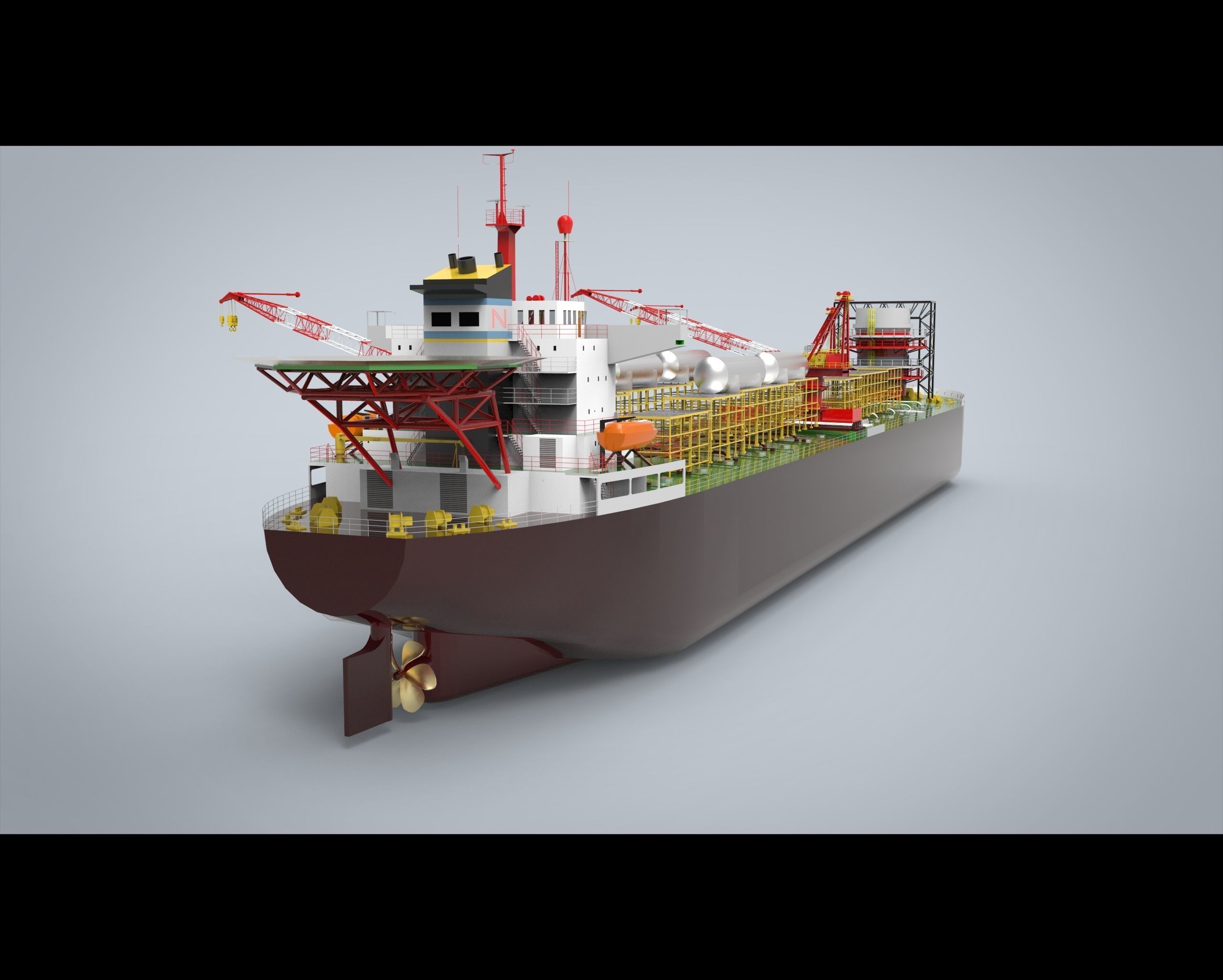 FPSO Vessel Low-poly 3D model_6