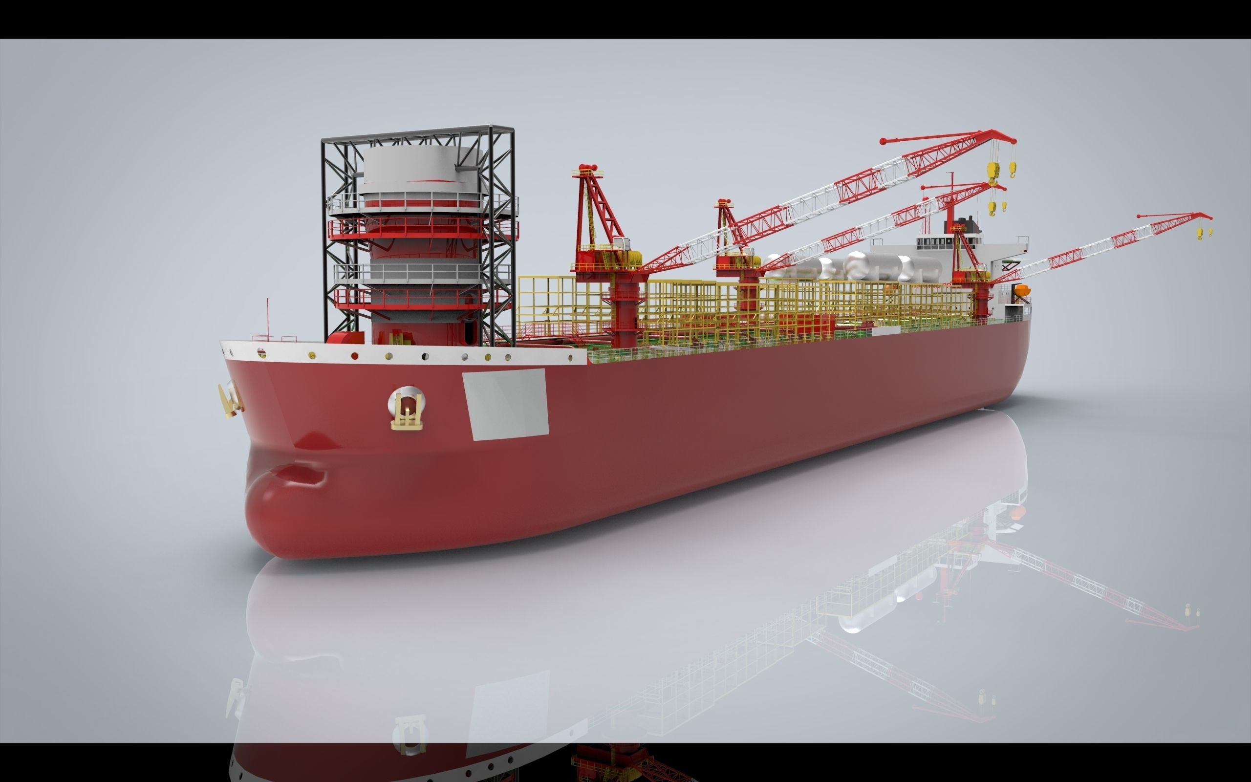 FPSO Vessel Low-poly 3D model_10