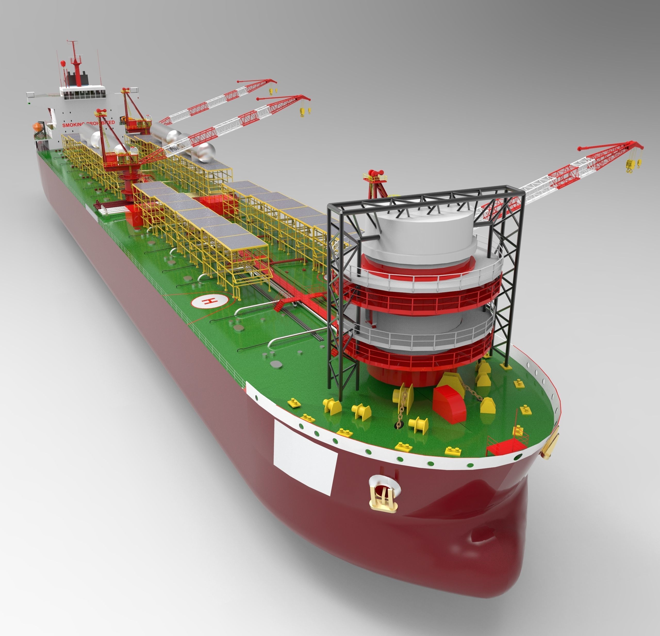FPSO Vessel Low-poly 3D model_12