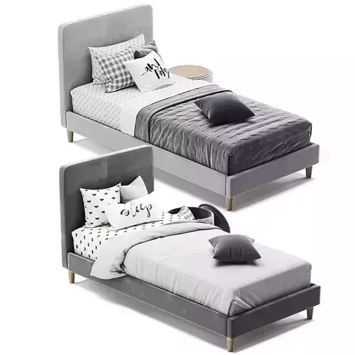Harlow Single Upholstered Bed 3D model