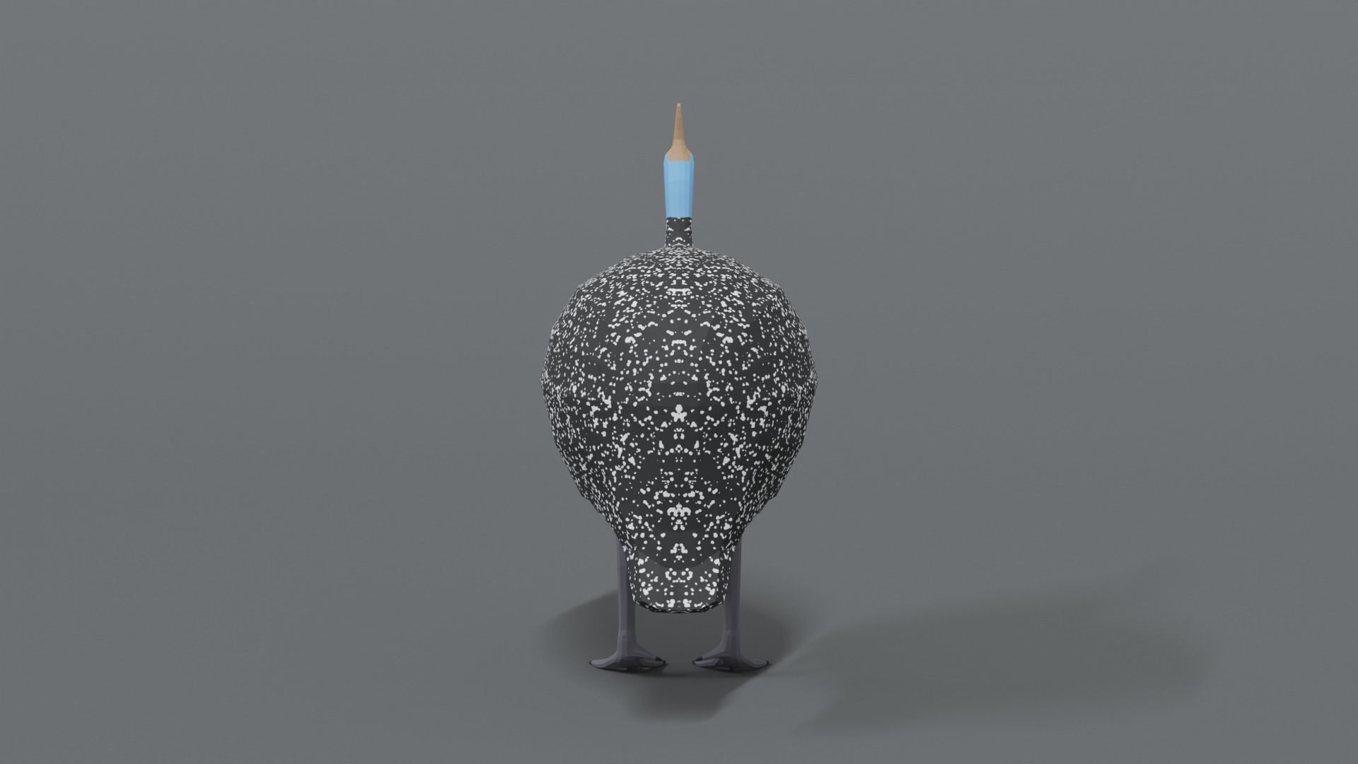 Low Poly Cartoon Helmeted Guineafowl Low-poly 3D model_3