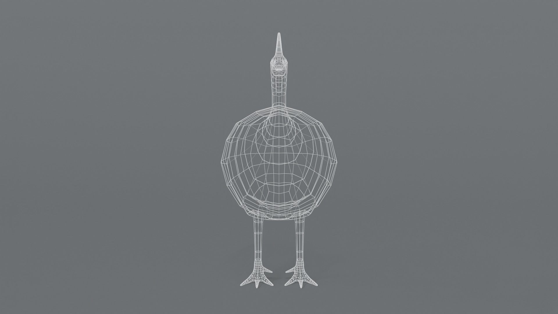 Low Poly Cartoon Helmeted Guineafowl Low-poly 3D model_16