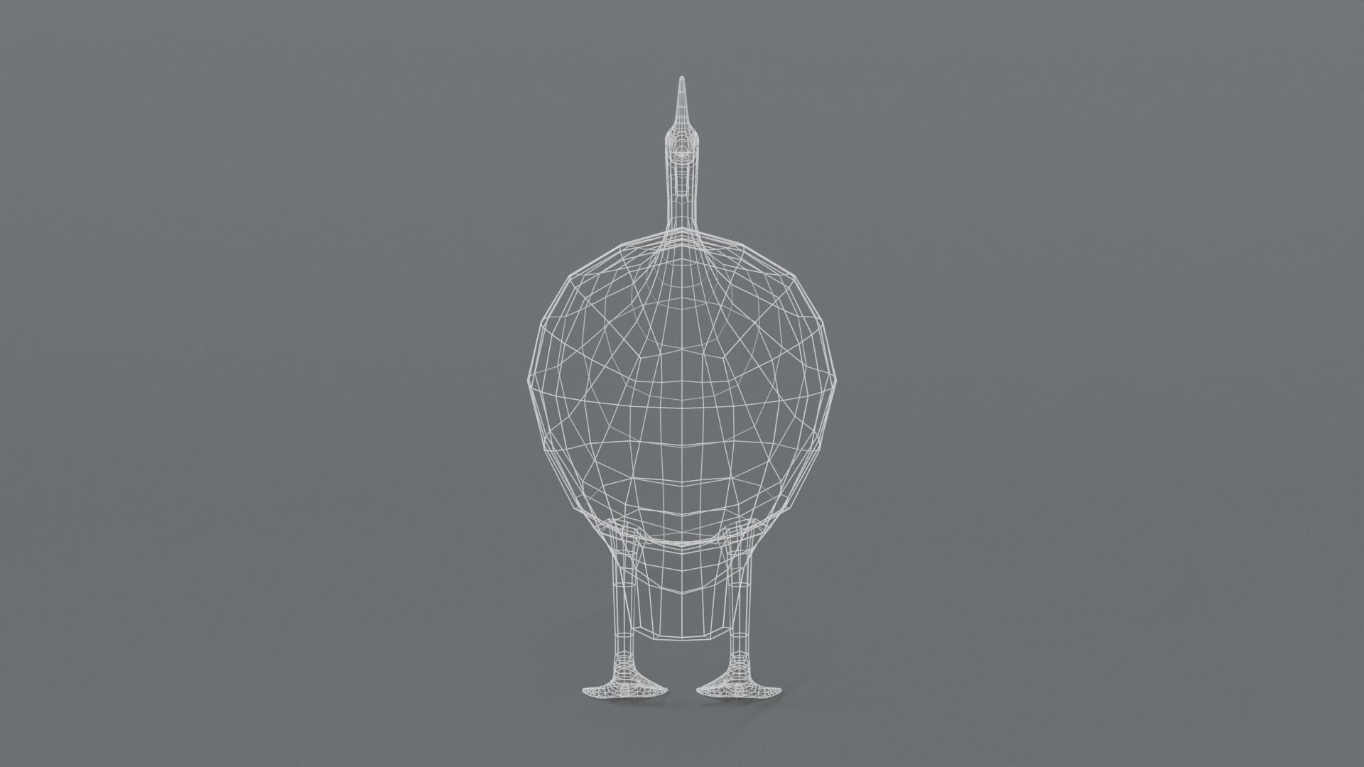 Low Poly Cartoon Helmeted Guineafowl Low-poly 3D model_11