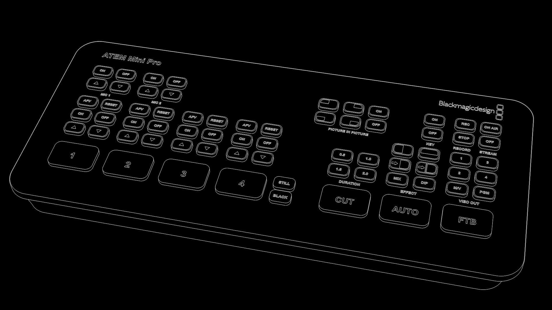 Blackmagic Design ATEM Mini Pro ISO Low-poly 3D model_7