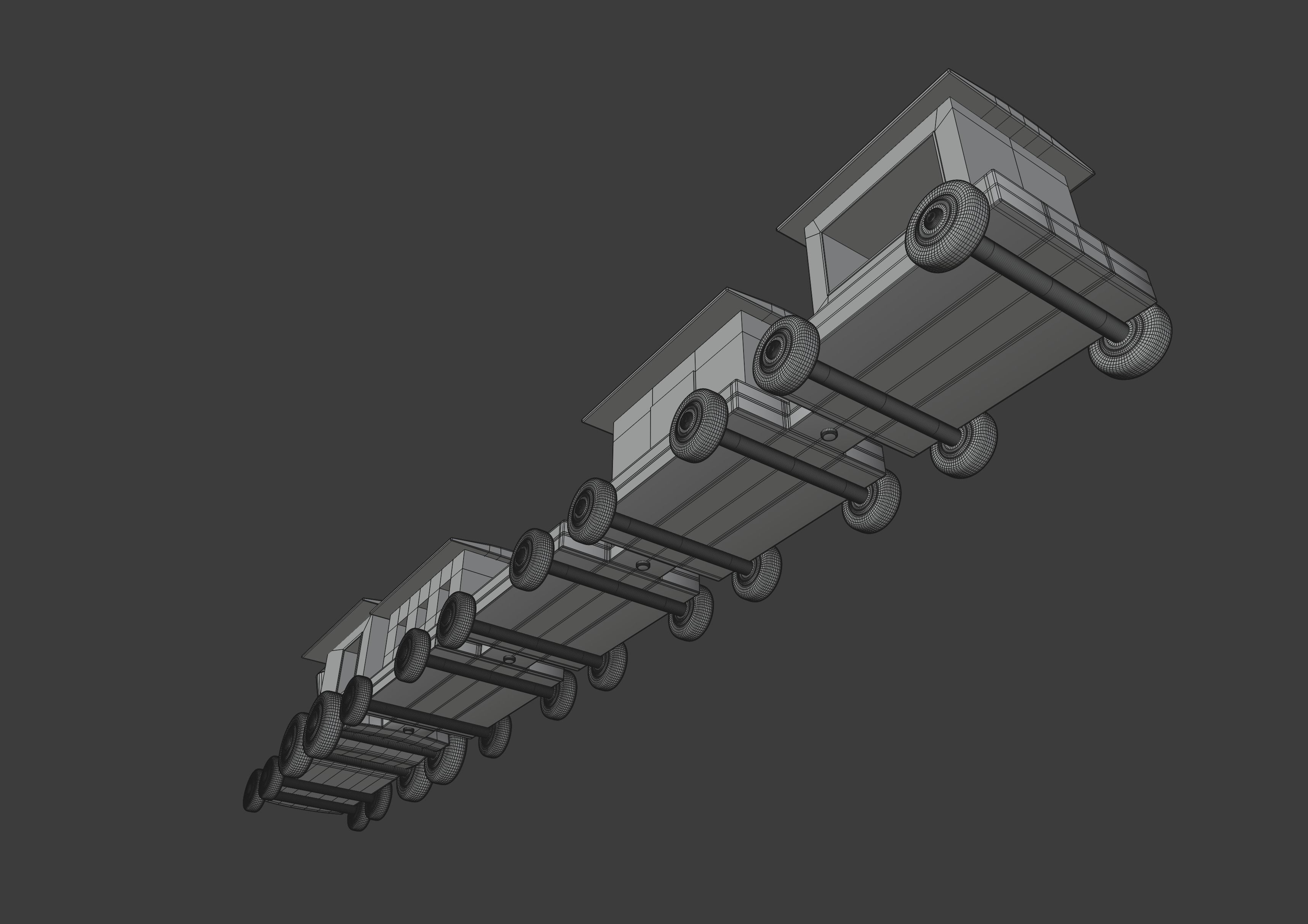 Wooden Toy Train 3D model_14