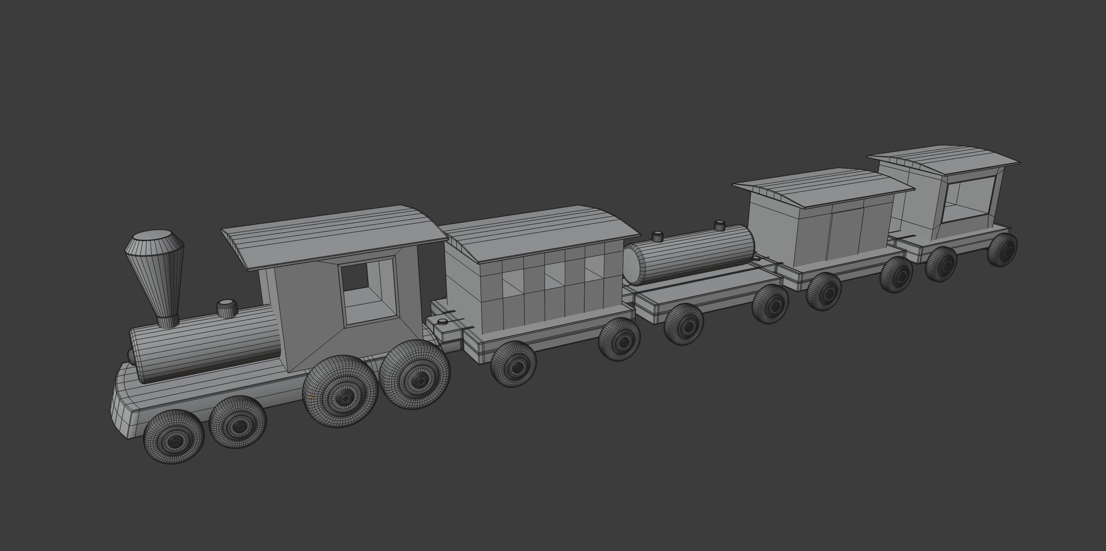 Wooden Toy Train 3D model_15