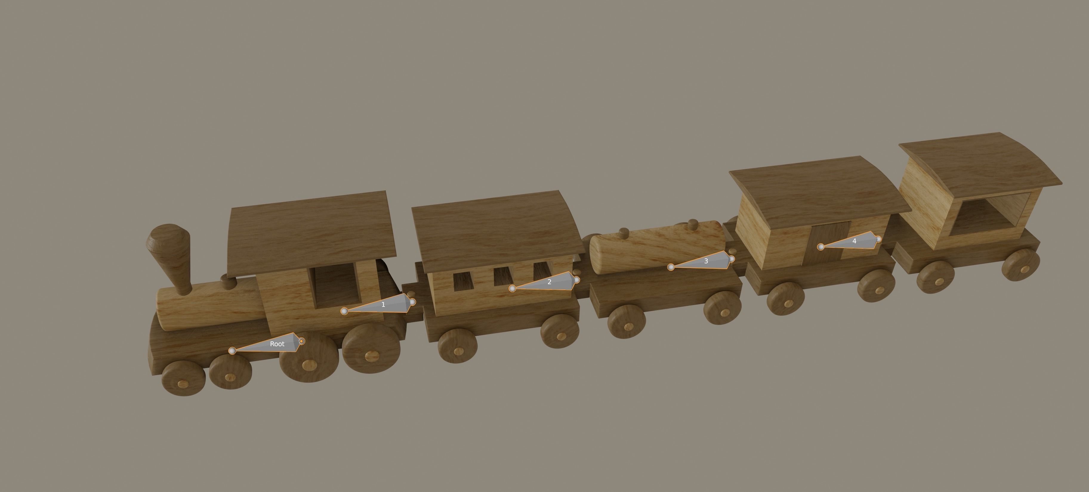 Wooden Toy Train 3D model_12
