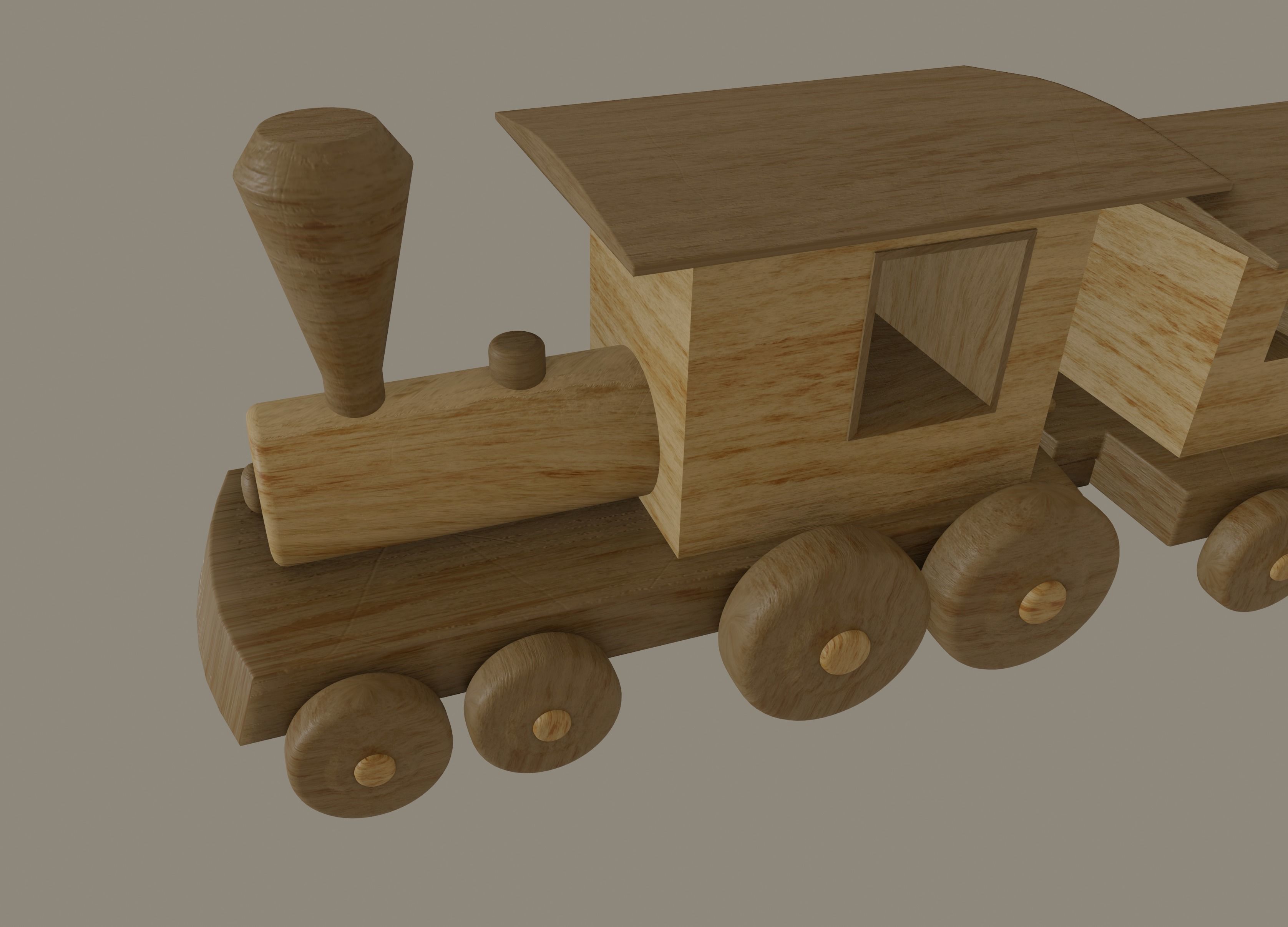 Wooden Toy Train 3D model_10